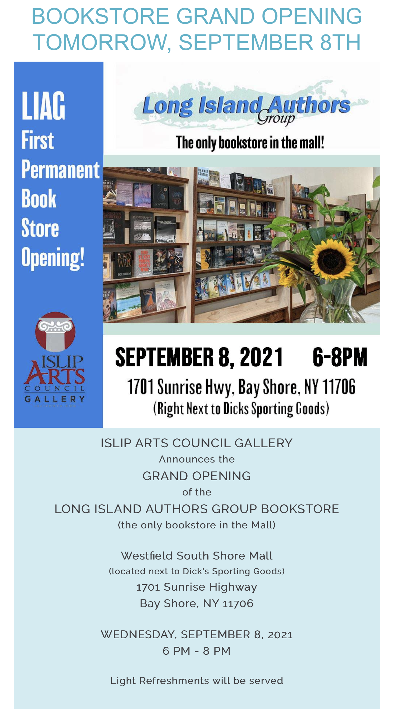 SEPT 2021 / Grand Opening of LI Authors Group Book Store at IAC Gallery