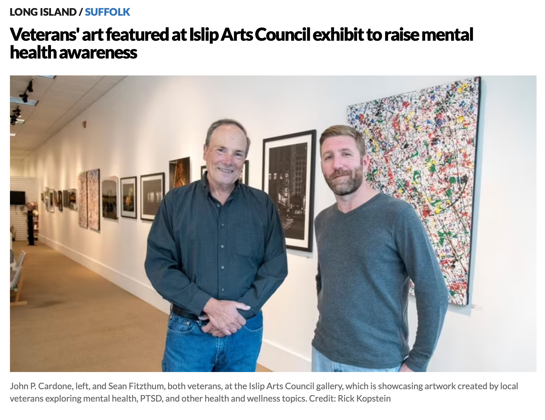 OCT 2022 / Veterans' Art Exhibit Featured in Newsday