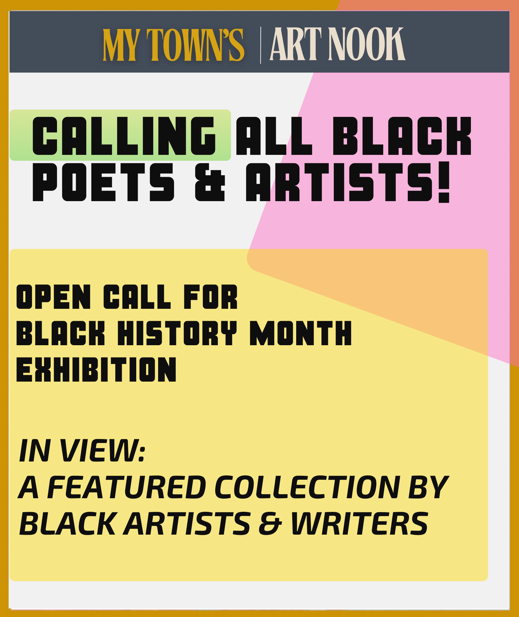 OPEN CALL DEADLINE JAN 23, 2026 Image